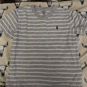 Polo by Ralph Lauren Gray and White Striped Tee